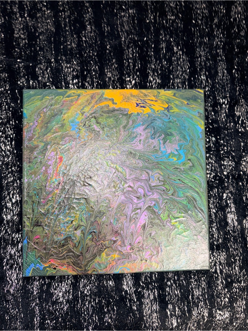 Abstract Fluid Art Canvas - Multicolor Swirl